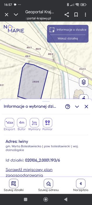 Działka rzemieślnicza w Iwinach koło Bolesławca