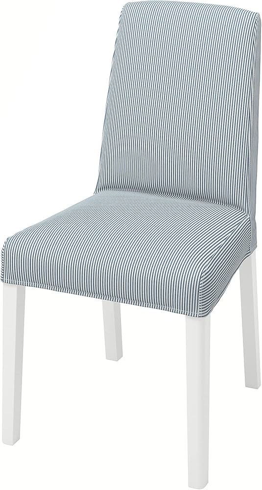 2 Cadeiras IKEA BERGMUND com capa azul e branca às riscas – Como novas
