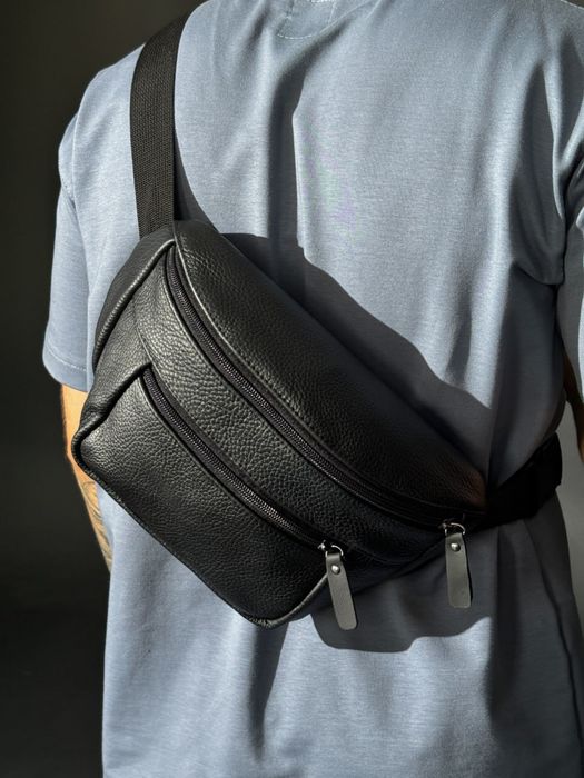 Шкіряна чоловіча сумка бананка|мужская кожаная сумка бананка барсетка