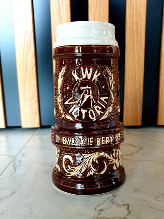 Kufel piwny Babskie Bery 1985r. KWK Victoria Wałbrzych