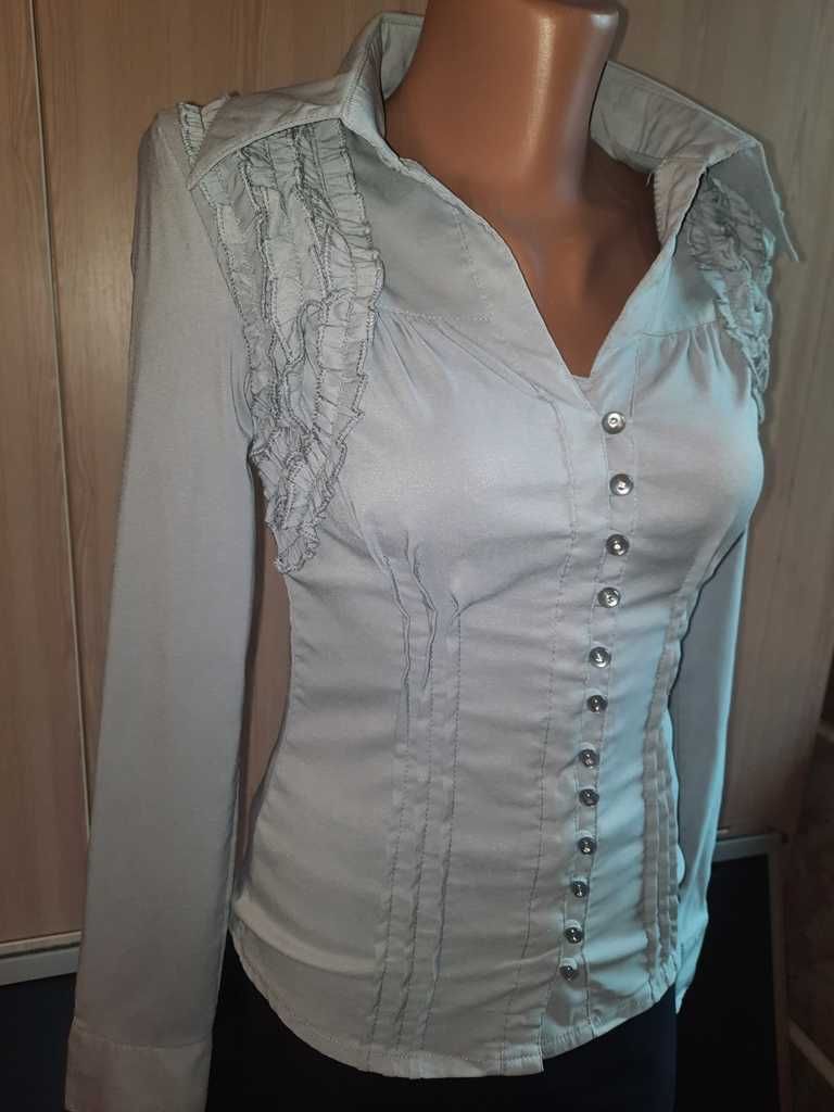 Рубашка женская Kalicyu с длинным рукавом серая р. 42