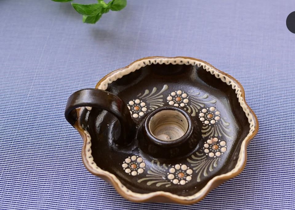 ceramiczny zestaw Świecznik i rondel