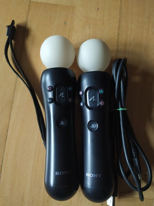 2 różdżki pady kontrolery ruchu motion Sony PlayStation Move PS3 PS4