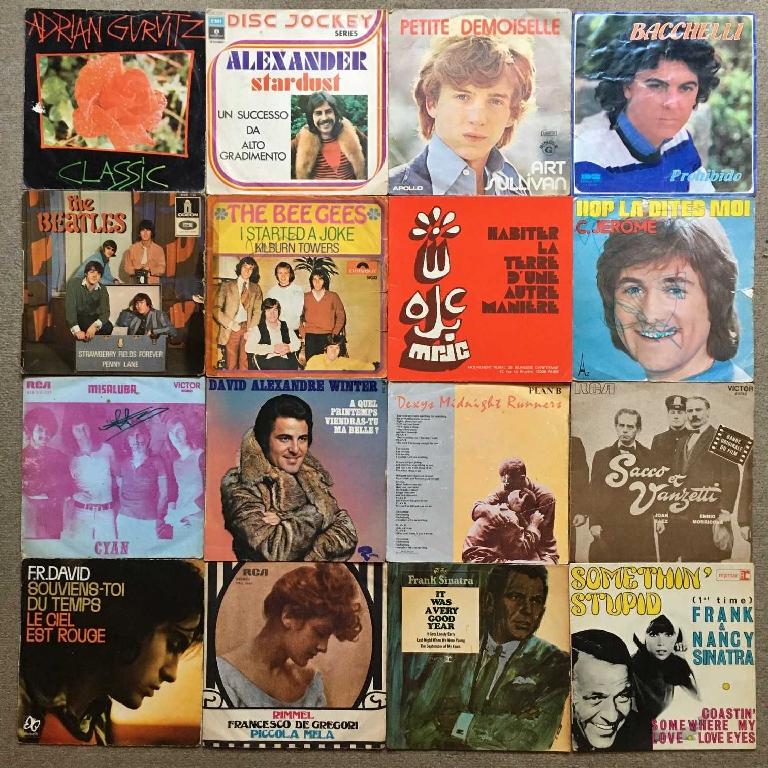 Lote de 90 capas discos de vinil - LPs singles capas interiores