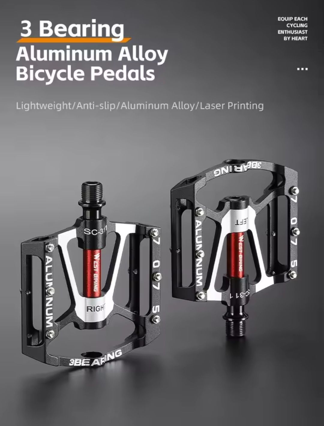 West Biking pedały Platformowe MTB 3 łożyska maszynowe 280g Jakość PRO