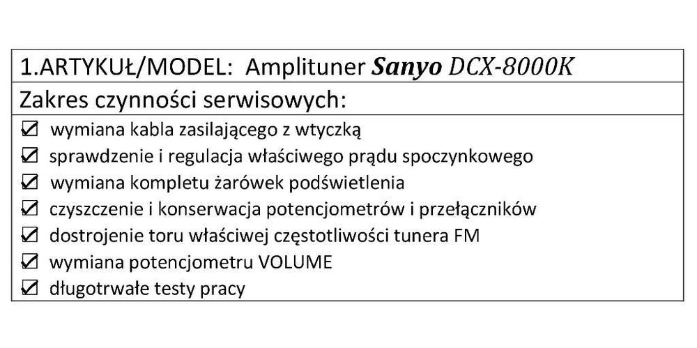 Sanyo DCX-8000K - kolekcjonerski/SERWIS/atrakcyjny/CIEPŁE BRZMIENIE