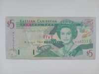Banknot Karaiby Wschodnie Grenada - 5 dolarów z 2000 r.