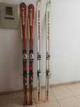 Skis de neve vintage does pares