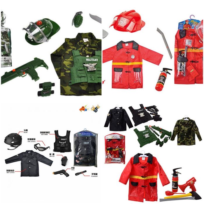 Набір костюм пожежного,поліцейського,військового,спецназ каска,куртка
