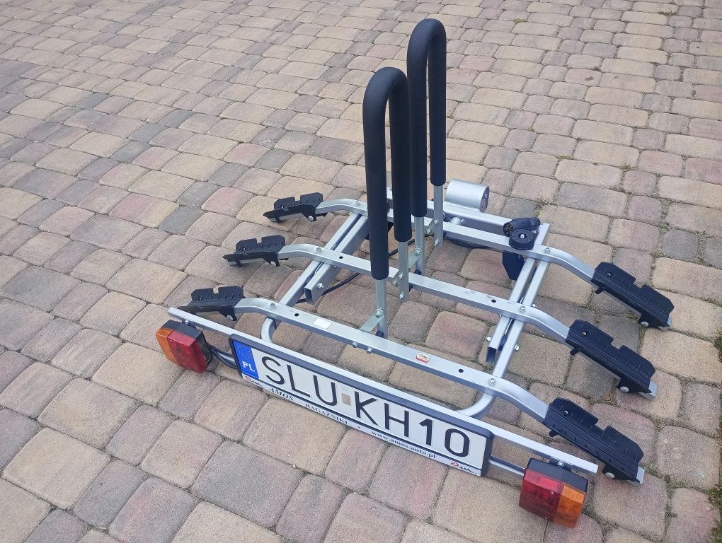 Bagażnik rowerowy na hak, 3 rowery, uchylny