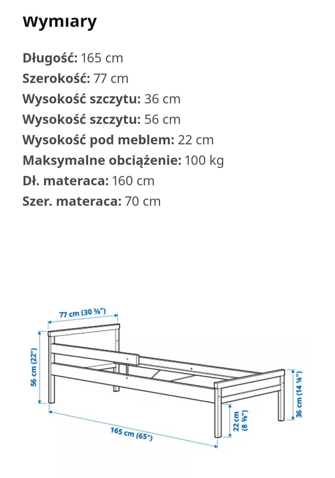 IKEA łóżko dziecięce z materacem