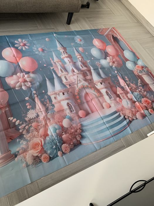 Tela Castelo cor de rosa - Festa aniversário