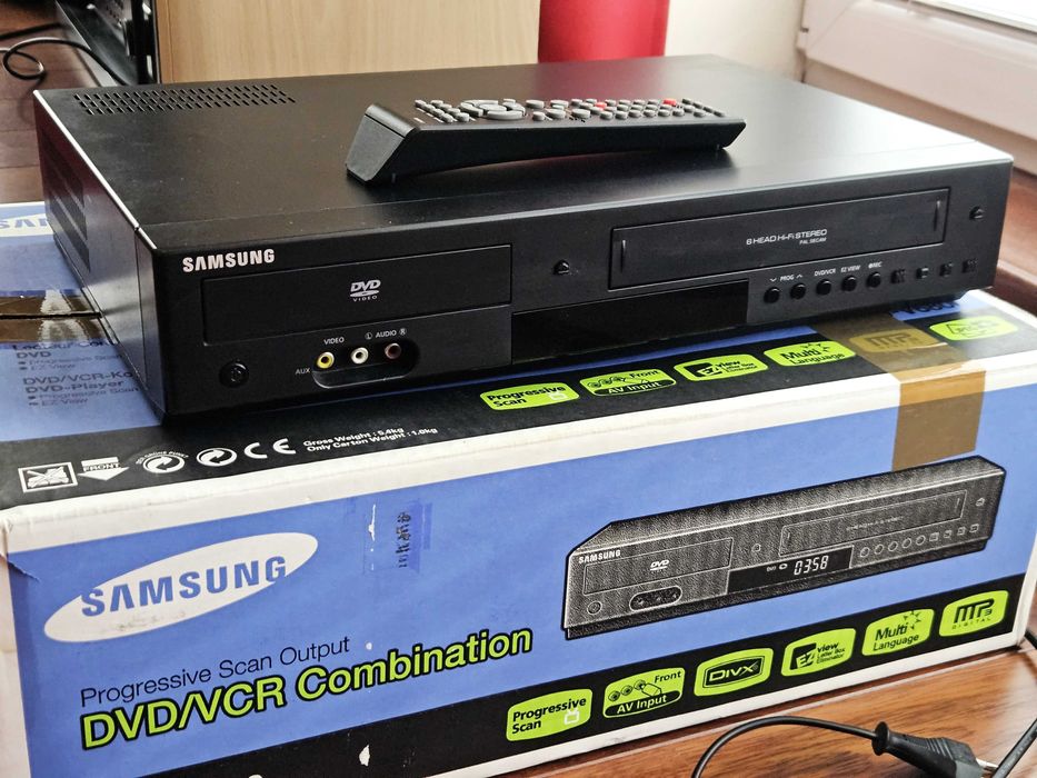 Samsung V6800 DVD VHS combo PAL/SECAM, pilot, nowy laser, 6 głowic