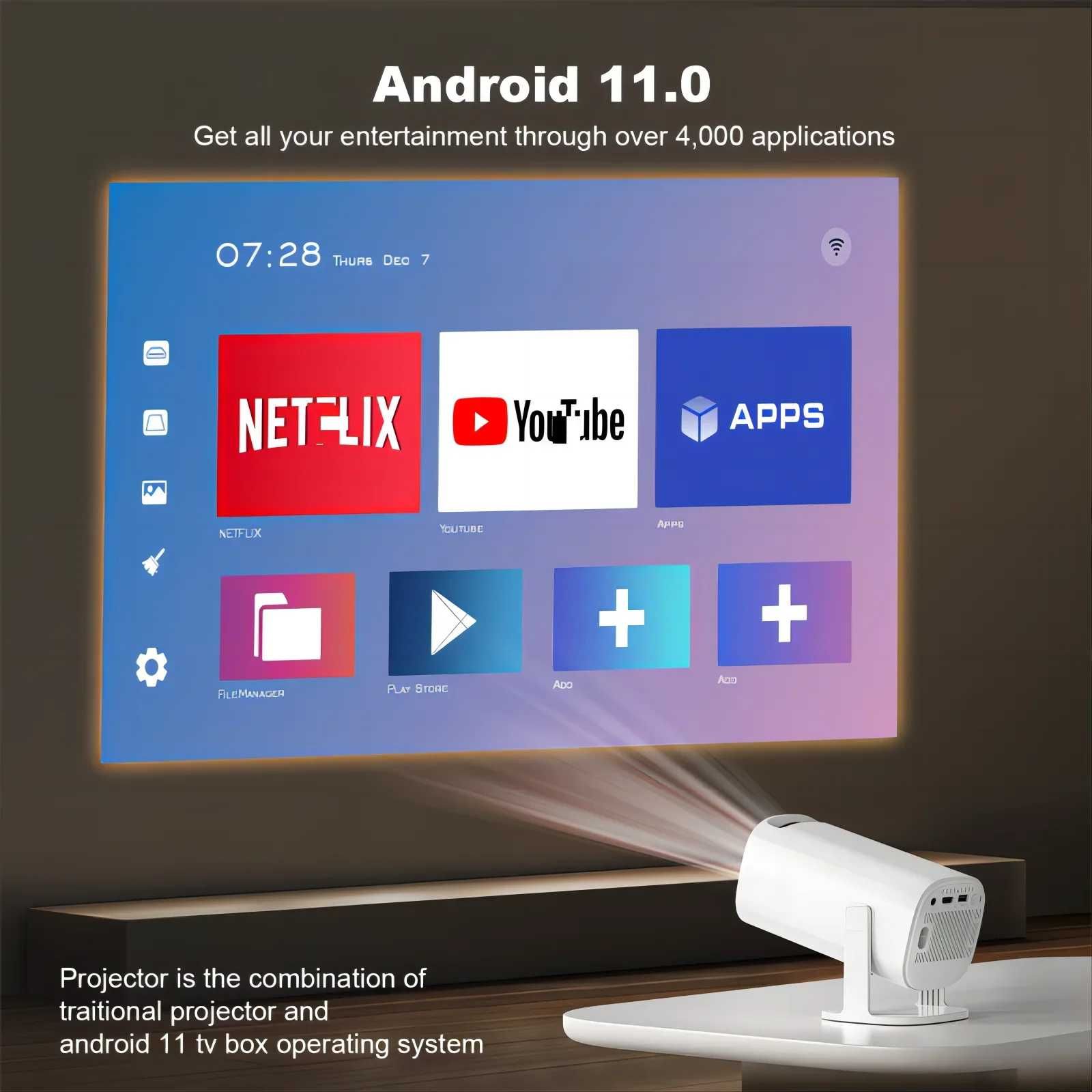 Проектор HONGTOP P30 або HY300 Plus Android 11, smart tv