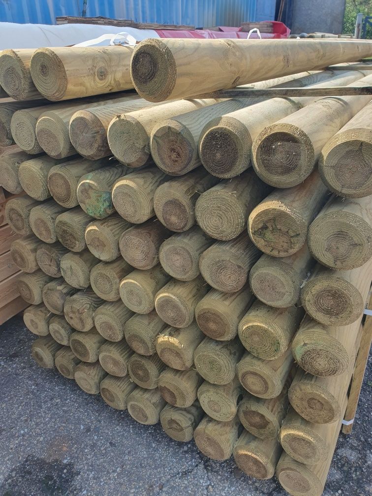 Palisady bale sosnowe fi 10 i fi 12 długość 3 m