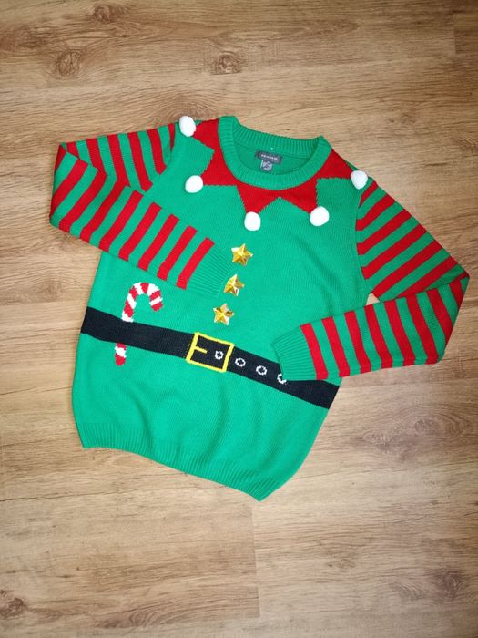Sweter w stylu świątecznego elfa,XS