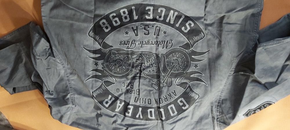 Good Year S koszula Born to Ride Old Vintage  Anthra