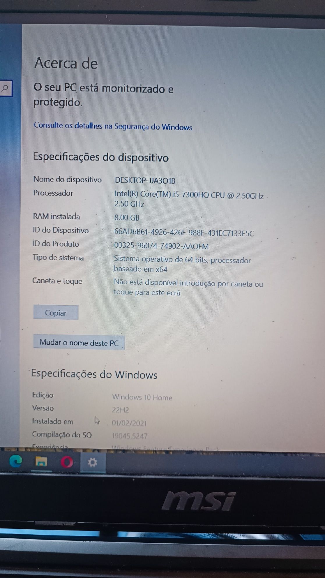 Vendo Portátil msi
