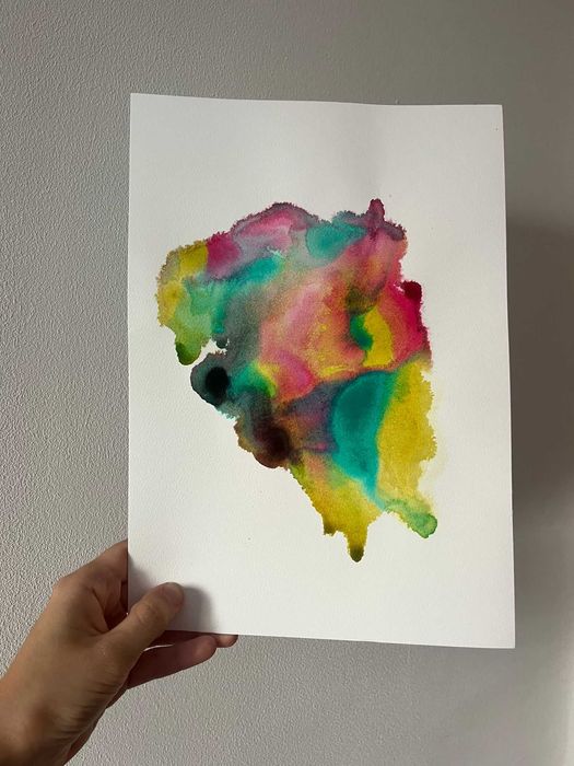 Pintura abstrata em acrílico