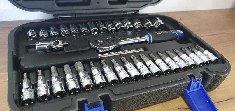 Zestaw kluczy nasadowych 1/4" 38el geko