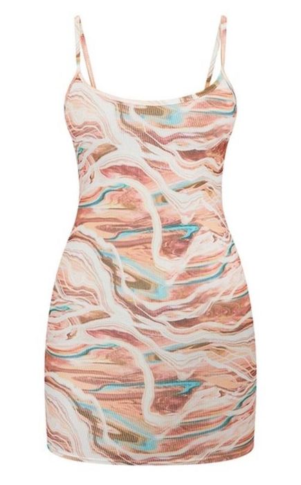 Сукня на бретельках з мармурним принтом