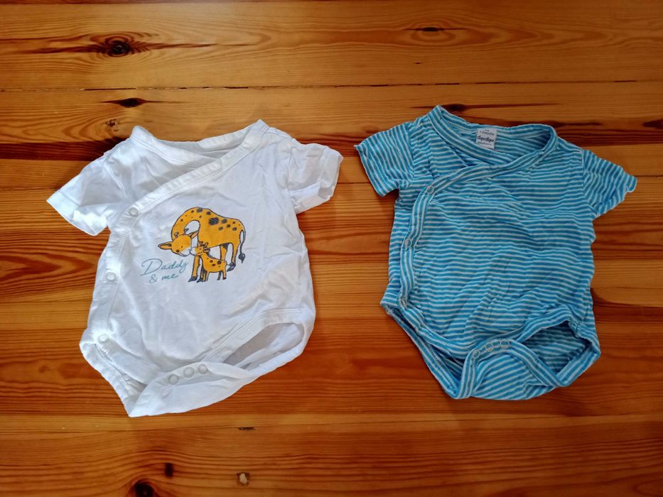 11 szt. Letnie ubranka r.56 (body, spodenki, rampers)