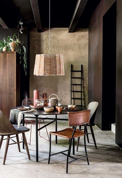 Candeeiro de tecto suspenso em vime