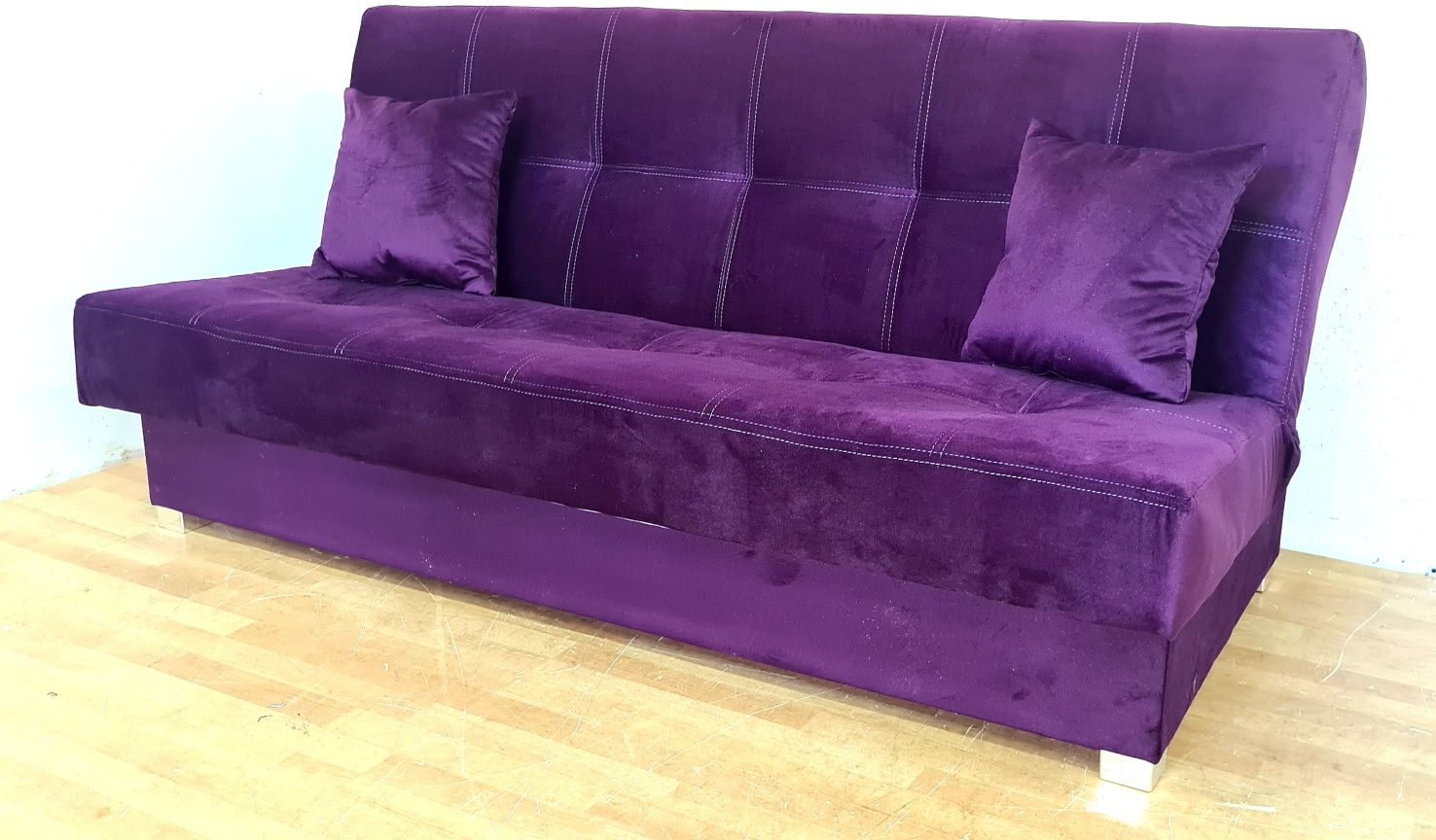 Nowa kanapa sofa funkcja spania wersalka welur plusz  Promocja