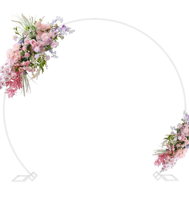 Białe koło na balony kwiaty wesele urodziny roczek osiemnastka 2,5 m