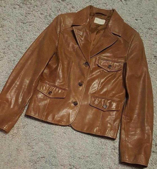 Оригинал.женская,кожаная,стильная куртка-жакет massimo dutti