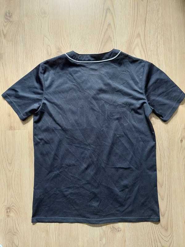 Koszulka Fila S siateczka rozpinana czarna baseball t-shirt bluzka