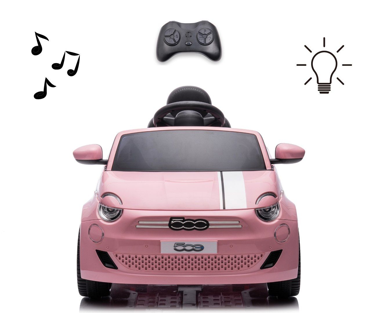 PILOT 12v DŹWIĘKI Auto samochód na akumulator elekryczny  Fiat 500e