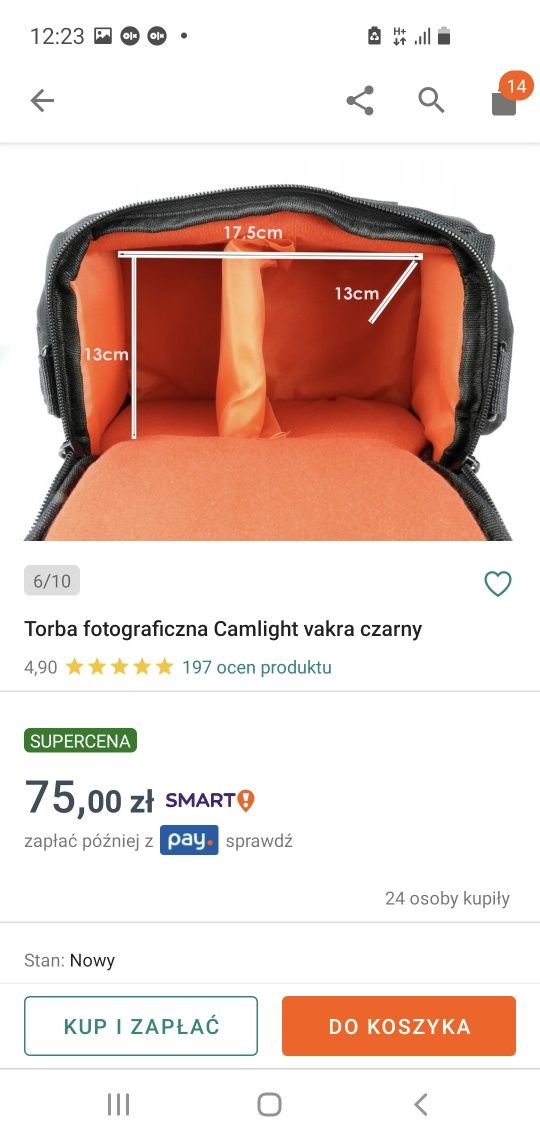 Sprzedam torbę na aparat , nie używana