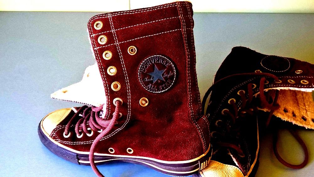 Converse All Star-skórzane ocieplane z kożuszkiem zobacz