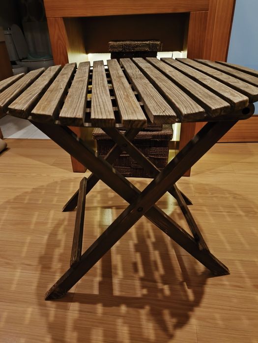 Mesa Redonda Dobrável Madeira - Uso Exterior ou Interior