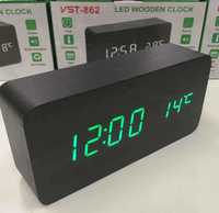 Настільний годинник від мережі +батарейка ART-862-4