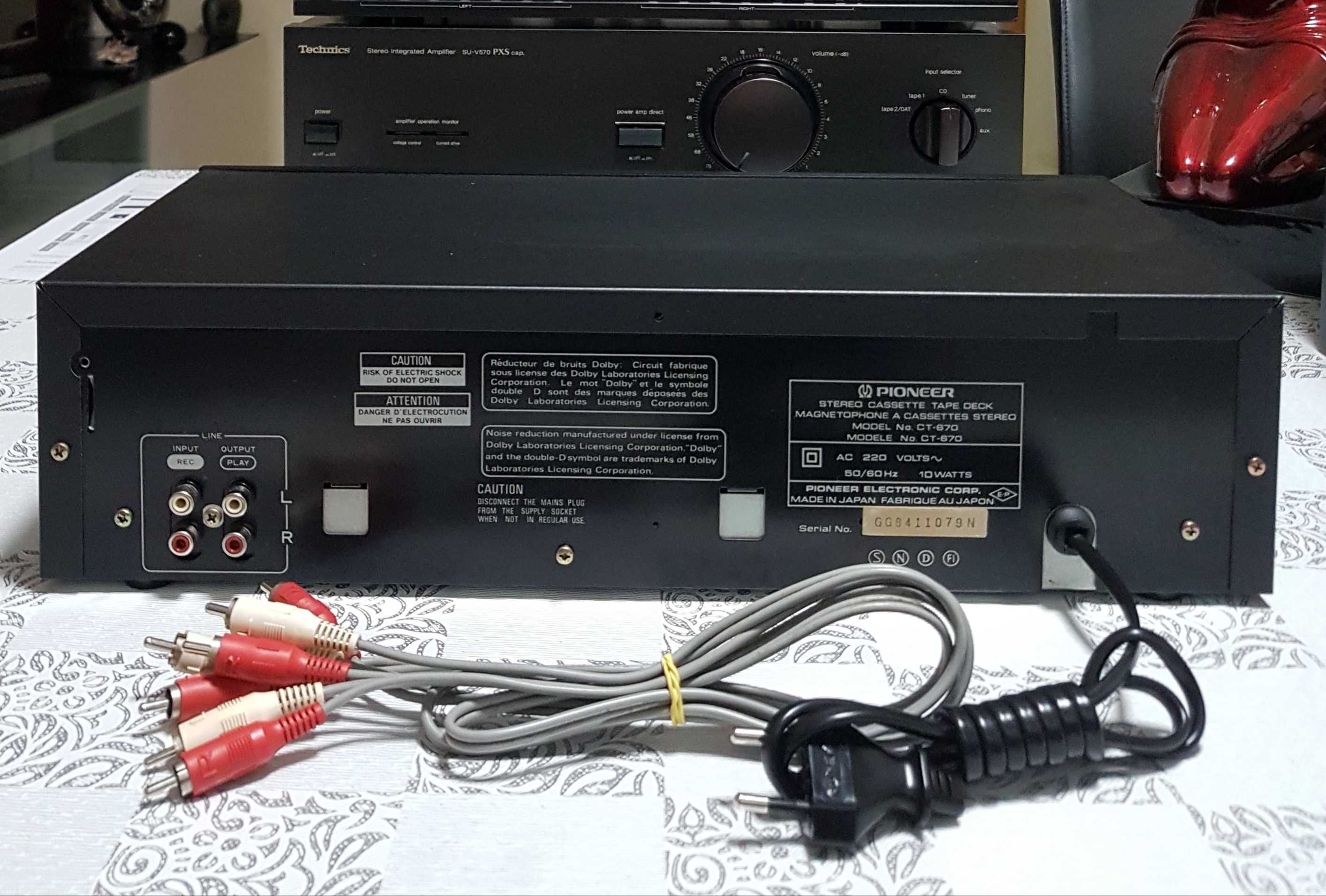 Deck de Cassetes Pioneer CT-670, Em Excelente Estado