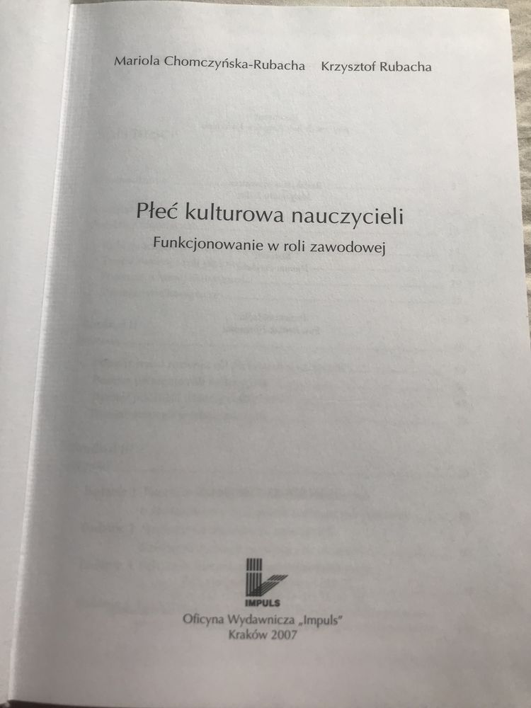 „Płeć kulturowa nauczycieli”, M. Chomczyńska-Rubacha, K. Rubacha