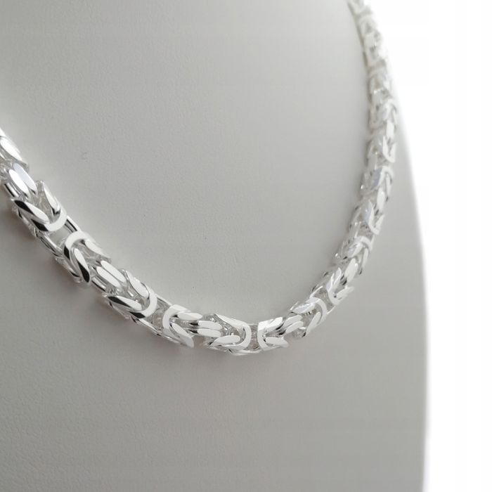 Elegancki Łańcuszek Męski Splot Królewski Srebro 925 Gruby Szeroki+gra