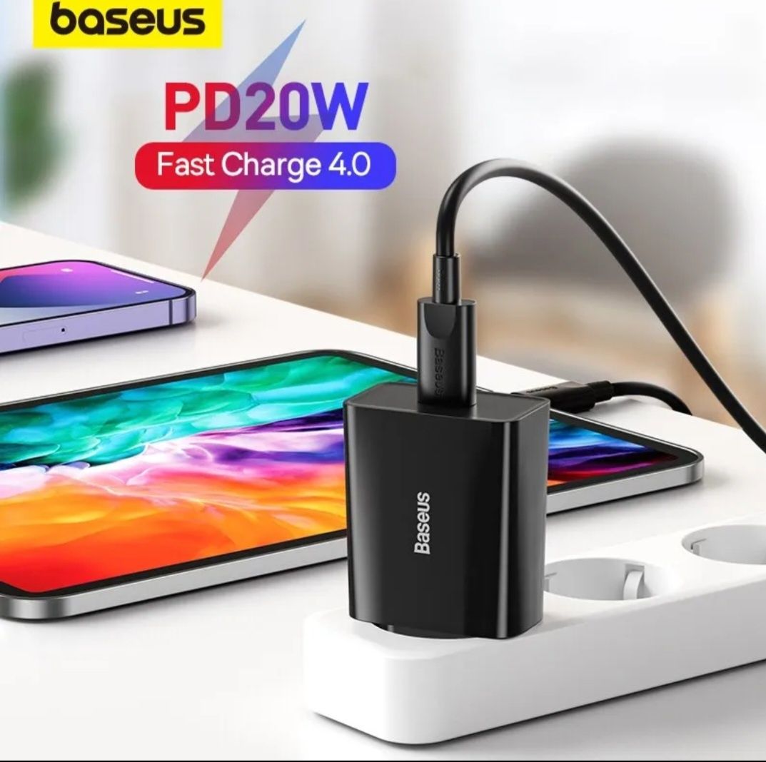 Мережевий
зарядний
пристрій Baseus
20W Speed Mini
Швидка зарядка
Quick