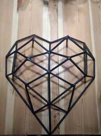 Geometryczne serce  na wesele czarny mat aluminium