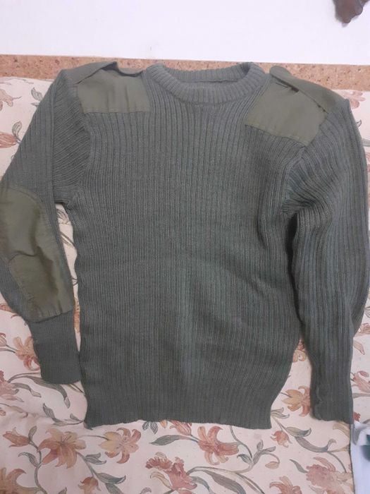 Sweter wełniany zielony męski duży