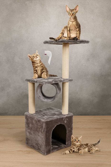 Drapak dla kota Wieża + legowisko + zabawka