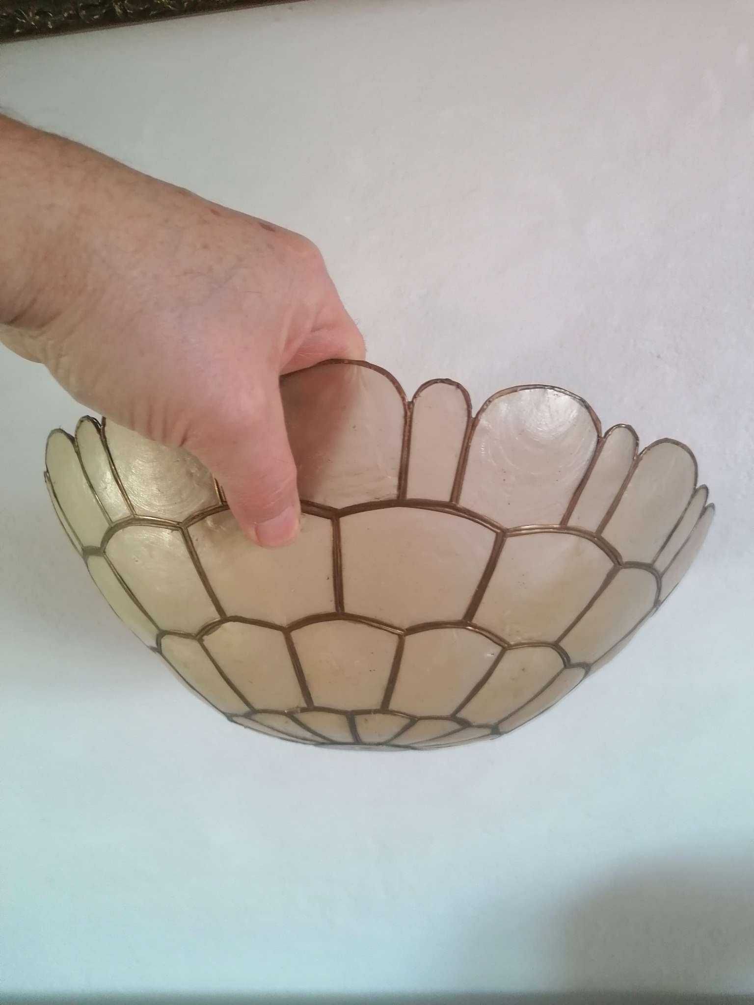 Lampa w stylu Tiffany witraże z płatków masy perłowej