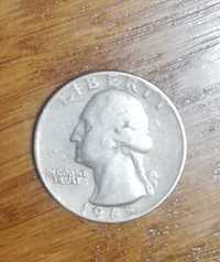 Moneta Quarter Dollar z 1965r odwrotka
