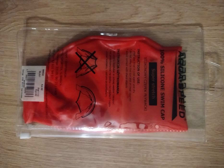 Czepek pływacki kąpielowy basen sillikon czerwony