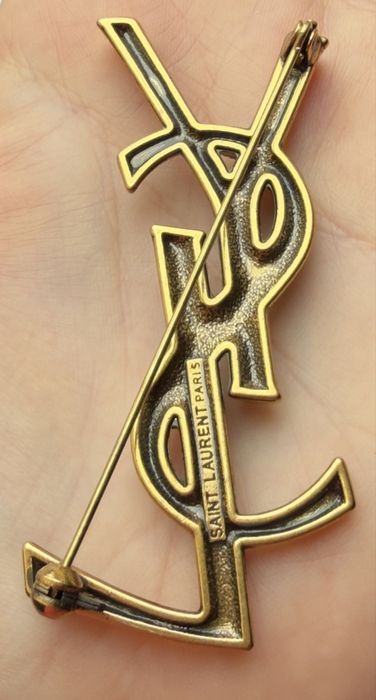 Broszka YSL snake stare złoto