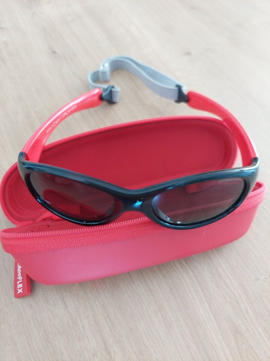 Polar Style S8174 Czarno Czerwone Elastyczne okulary dziecięce z polar