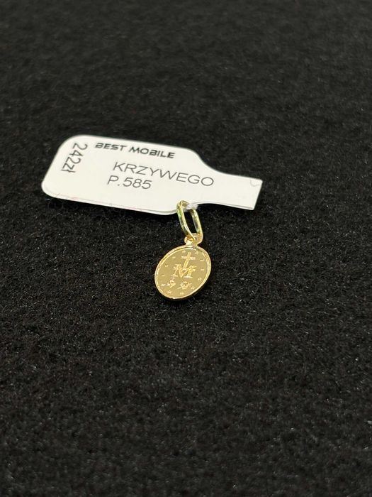 Piękna Nowa złota zawieszka P. 585 W. 0,44G NR 75 Best Mobile KRZY