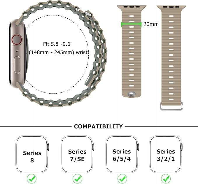 Anlinser sportowy pasek do zegarka Apple Watch 41mm